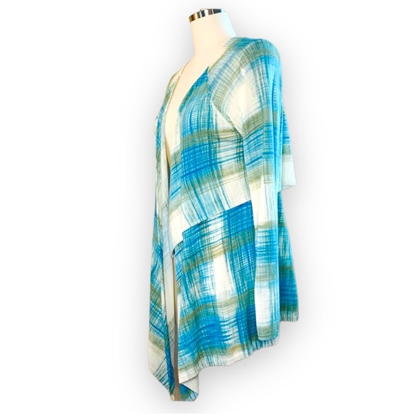 Anthropologie by Sparrow Blue Plaid Revolution Cardigan size Medium - Picture 5 of 8